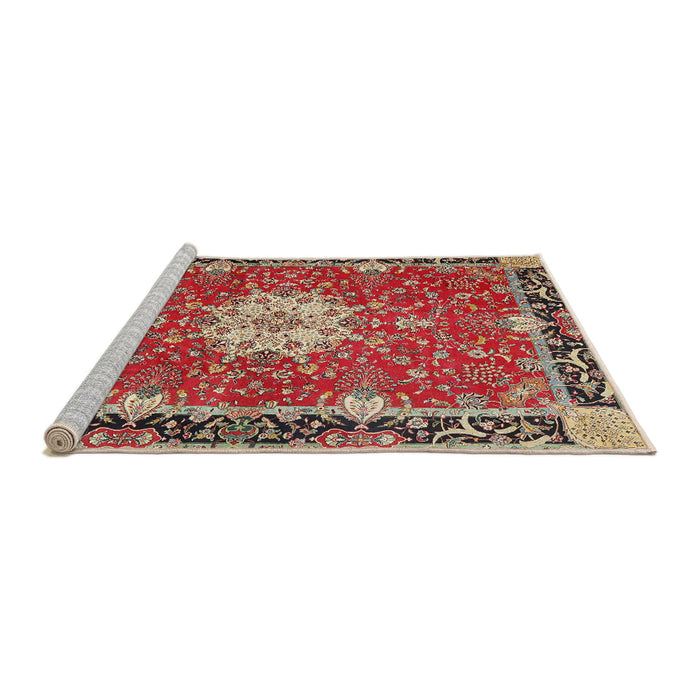Sideview of Machine Washable Traditional Camel Brown Rug, wshtr4296