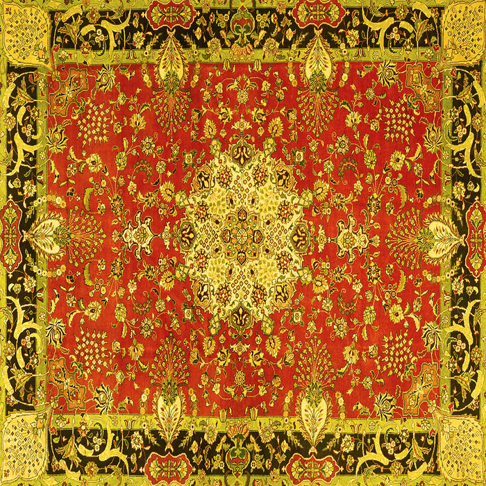 Square Persian Yellow Traditional Rug, tr4296yw