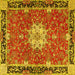 Square Persian Yellow Traditional Rug, tr4296yw