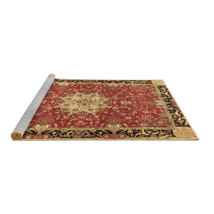Sideview of Machine Washable Persian Brown Traditional Rug, wshtr4296brn
