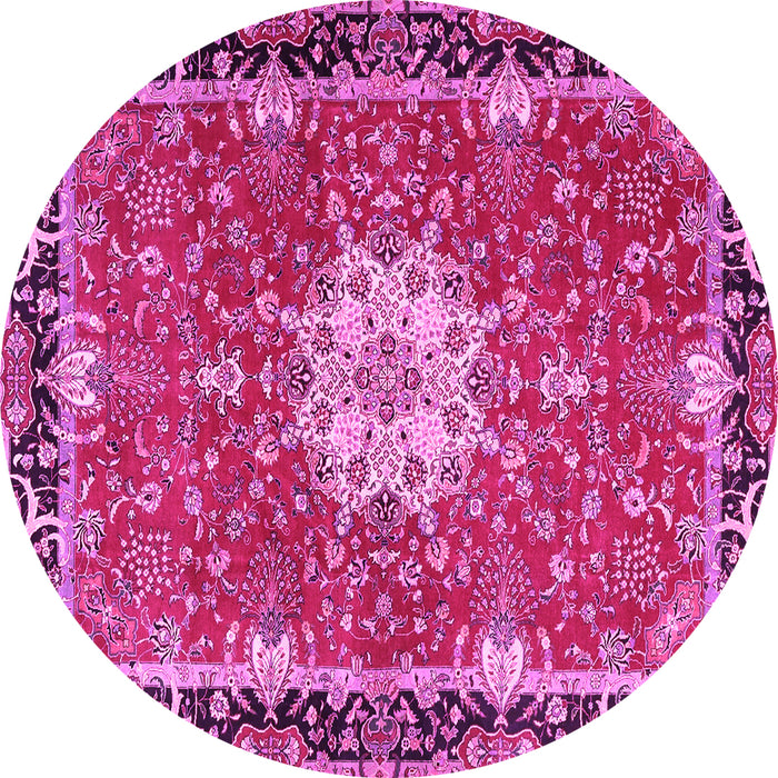 Round Persian Pink Traditional Rug, tr4296pnk