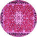 Round Persian Pink Traditional Rug, tr4296pnk