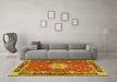 Machine Washable Persian Yellow Traditional Rug in a Living Room, wshtr4296yw