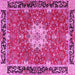 Square Machine Washable Persian Pink Traditional Rug, wshtr4296pnk