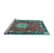 Sideview of Machine Washable Persian Light Blue Traditional Rug, wshtr4296lblu