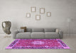 Machine Washable Persian Purple Traditional Area Rugs in a Living Room, wshtr4296pur