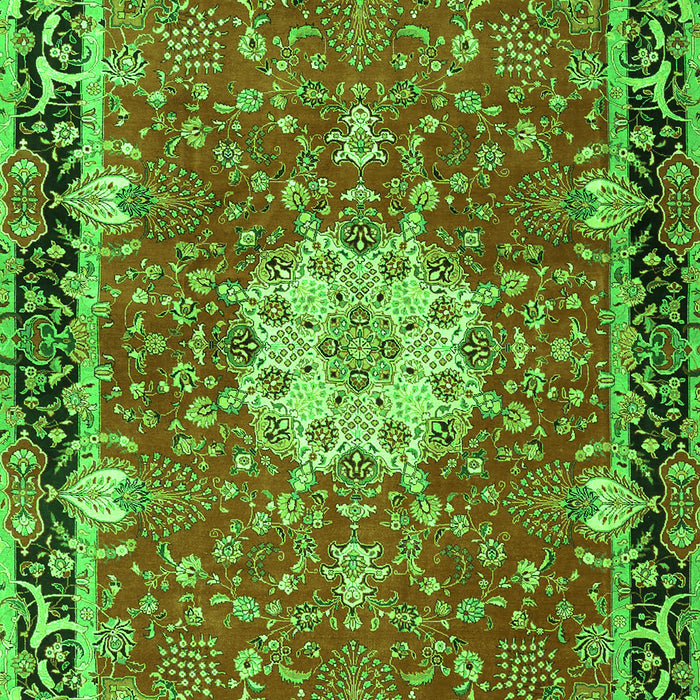 Serging Thickness of Machine Washable Persian Green Traditional Area Rugs, wshtr4296grn
