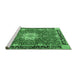 Sideview of Machine Washable Persian Emerald Green Traditional Area Rugs, wshtr4296emgrn