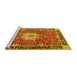 Sideview of Machine Washable Persian Yellow Traditional Rug, wshtr4296yw