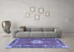 Machine Washable Persian Blue Traditional Rug in a Living Room, wshtr4296blu