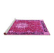 Sideview of Machine Washable Persian Pink Traditional Rug, wshtr4296pnk