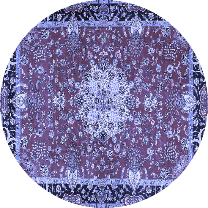 Round Persian Blue Traditional Rug, tr4296blu