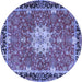 Round Persian Blue Traditional Rug, tr4296blu
