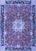 Machine Washable Persian Blue Traditional Rug, wshtr4296blu