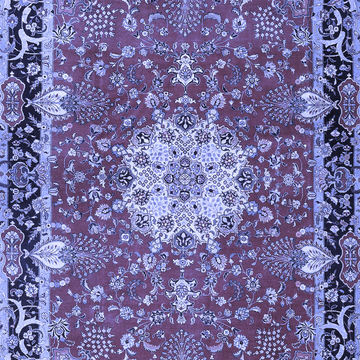 Machine Washable Persian Blue Traditional Rug, wshtr4296blu