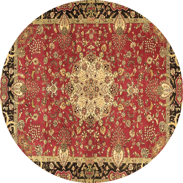 Round Persian Brown Traditional Rug, tr4296brn