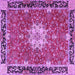 Square Machine Washable Persian Purple Traditional Area Rugs, wshtr4296pur