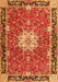 Serging Thickness of Machine Washable Persian Orange Traditional Area Rugs, wshtr4296org