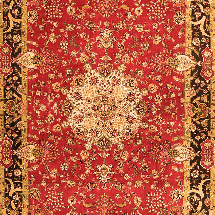 Serging Thickness of Machine Washable Persian Orange Traditional Area Rugs, wshtr4296org