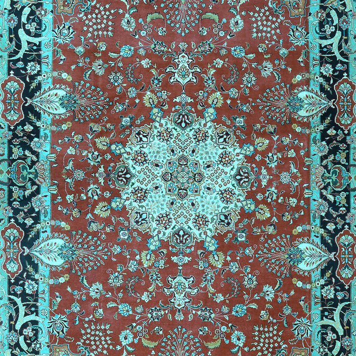 Machine Washable Persian Light Blue Traditional Rug, wshtr4296lblu