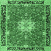 Square Persian Emerald Green Traditional Rug, tr4296emgrn