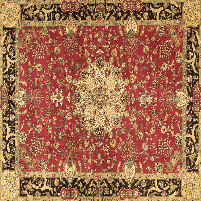 Square Machine Washable Persian Brown Traditional Rug, wshtr4296brn