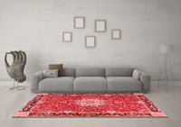 Machine Washable Persian Red Traditional Rug, wshtr4296red