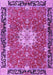 Machine Washable Persian Purple Traditional Area Rugs, wshtr4296pur