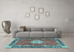 Machine Washable Persian Light Blue Traditional Rug in a Living Room, wshtr4296lblu