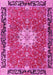 Machine Washable Persian Pink Traditional Rug, wshtr4296pnk