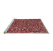 Sideview of Machine Washable Traditional Orange Salmon Pink Rug, wshtr4297