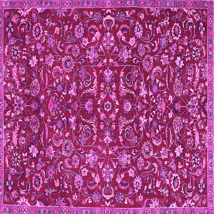 Square Machine Washable Persian Pink Traditional Rug, wshtr4297pnk
