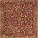 Square Persian Brown Traditional Rug, tr4297brn