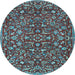 Round Persian Light Blue Traditional Rug, tr4297lblu