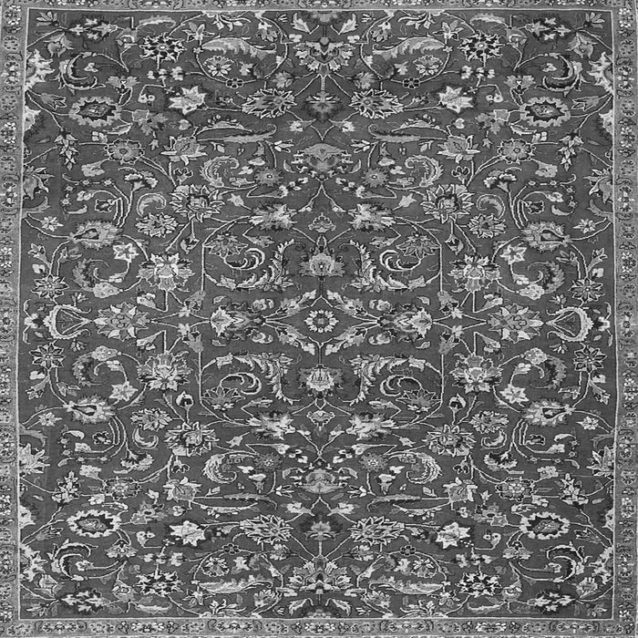 Round Machine Washable Persian Gray Traditional Rug, wshtr4297gry