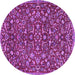 Round Machine Washable Persian Purple Traditional Area Rugs, wshtr4297pur