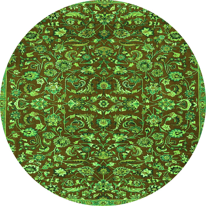 Square Persian Green Traditional Rug, tr4297grn