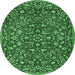 Round Persian Emerald Green Traditional Rug, tr4297emgrn