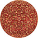 Machine Washable Persian Orange Traditional Area Rugs, wshtr4297org