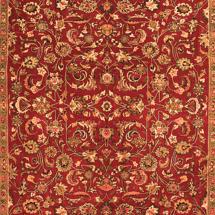 Serging Thickness of Machine Washable Persian Orange Traditional Area Rugs, wshtr4297org