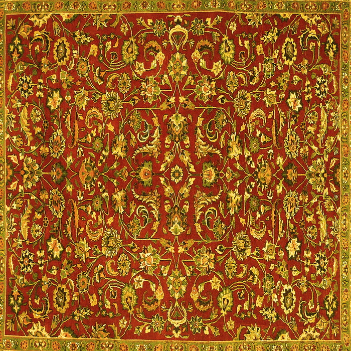 Square Persian Yellow Traditional Rug, tr4297yw