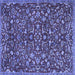 Square Persian Blue Traditional Rug, tr4297blu