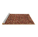 Sideview of Machine Washable Persian Brown Traditional Rug, wshtr4297brn