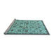 Sideview of Machine Washable Persian Light Blue Traditional Rug, wshtr4298lblu