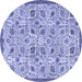 Round Persian Blue Traditional Rug, tr4298blu