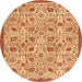 Machine Washable Persian Orange Traditional Area Rugs, wshtr4298org