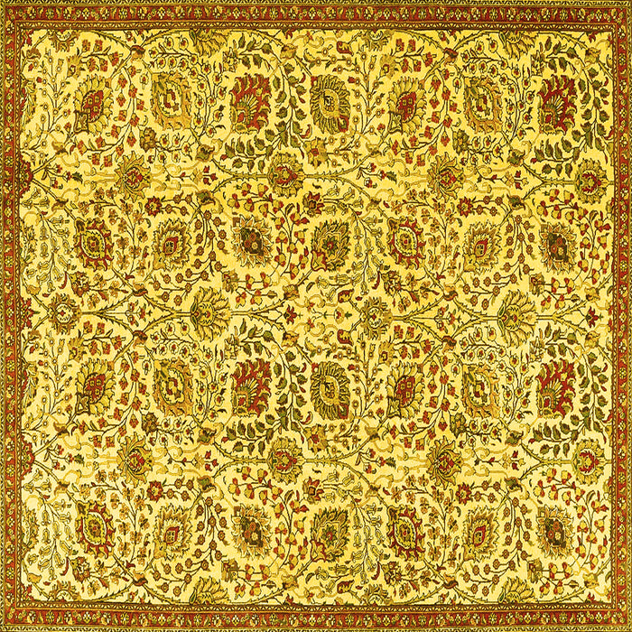 Square Persian Yellow Traditional Rug, tr4298yw