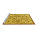 Sideview of Machine Washable Persian Yellow Traditional Rug, wshtr4298yw