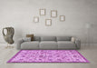 Machine Washable Persian Purple Traditional Area Rugs in a Living Room, wshtr4298pur