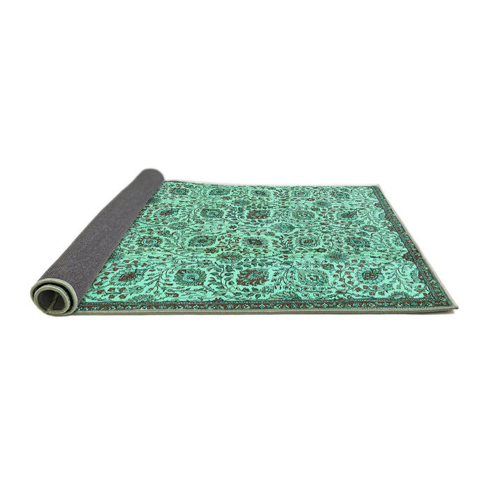 Sideview of Persian Turquoise Traditional Rug, tr4298turq